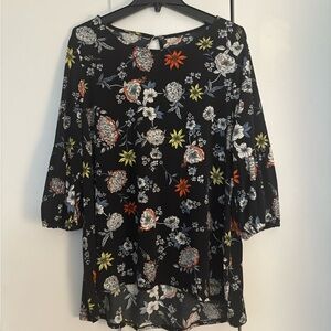 Floral Black Women's Top